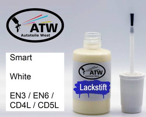 Smart, White, EN3 / EN6 / CD4L / CD5L: 20ml Lackstift, von ATW Autoteile West.